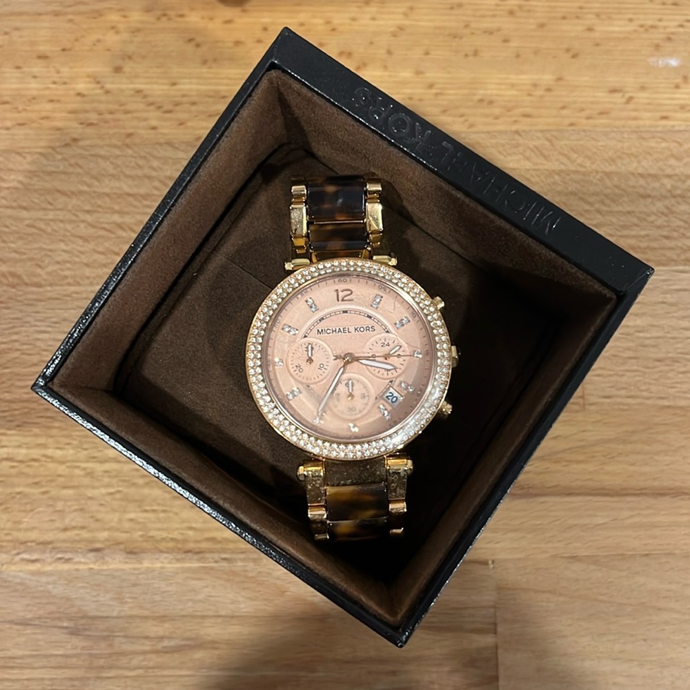 Michael Kors watch, watch still has protector film on, No battery